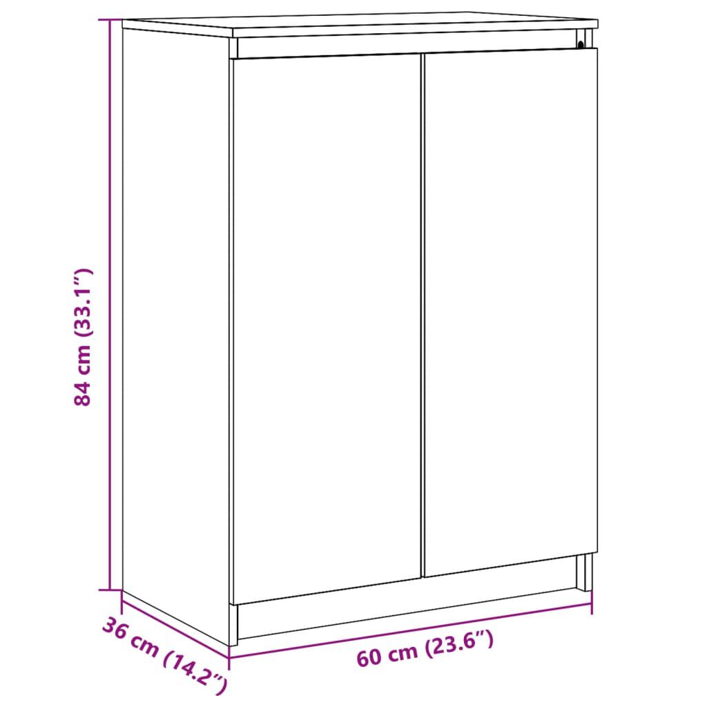 vidaXL Ντουλάπι Λευκό 60 x 36 x 84 εκ. από Μασίφ Ξύλο Πεύκου