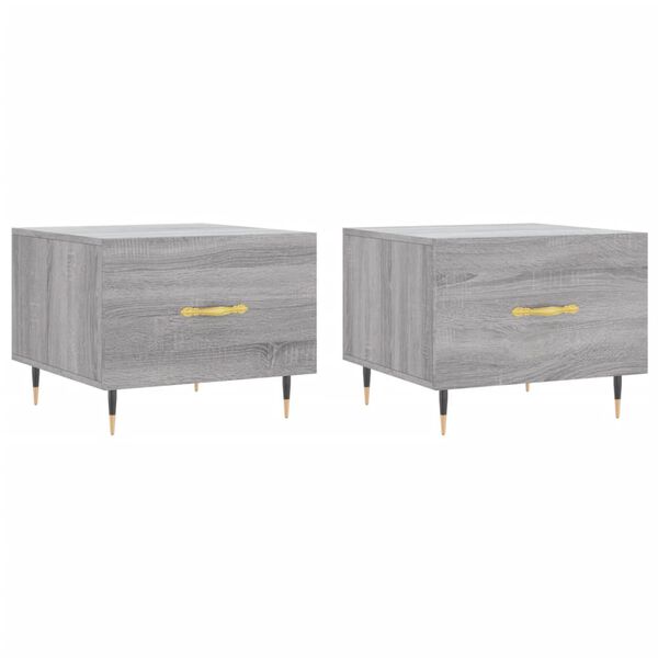 vidaXL Τραπεζάκια Σαλονιού 2 τεμ Γκρι sonoma 50x50x40 εκ Επεξ. Ξύλο