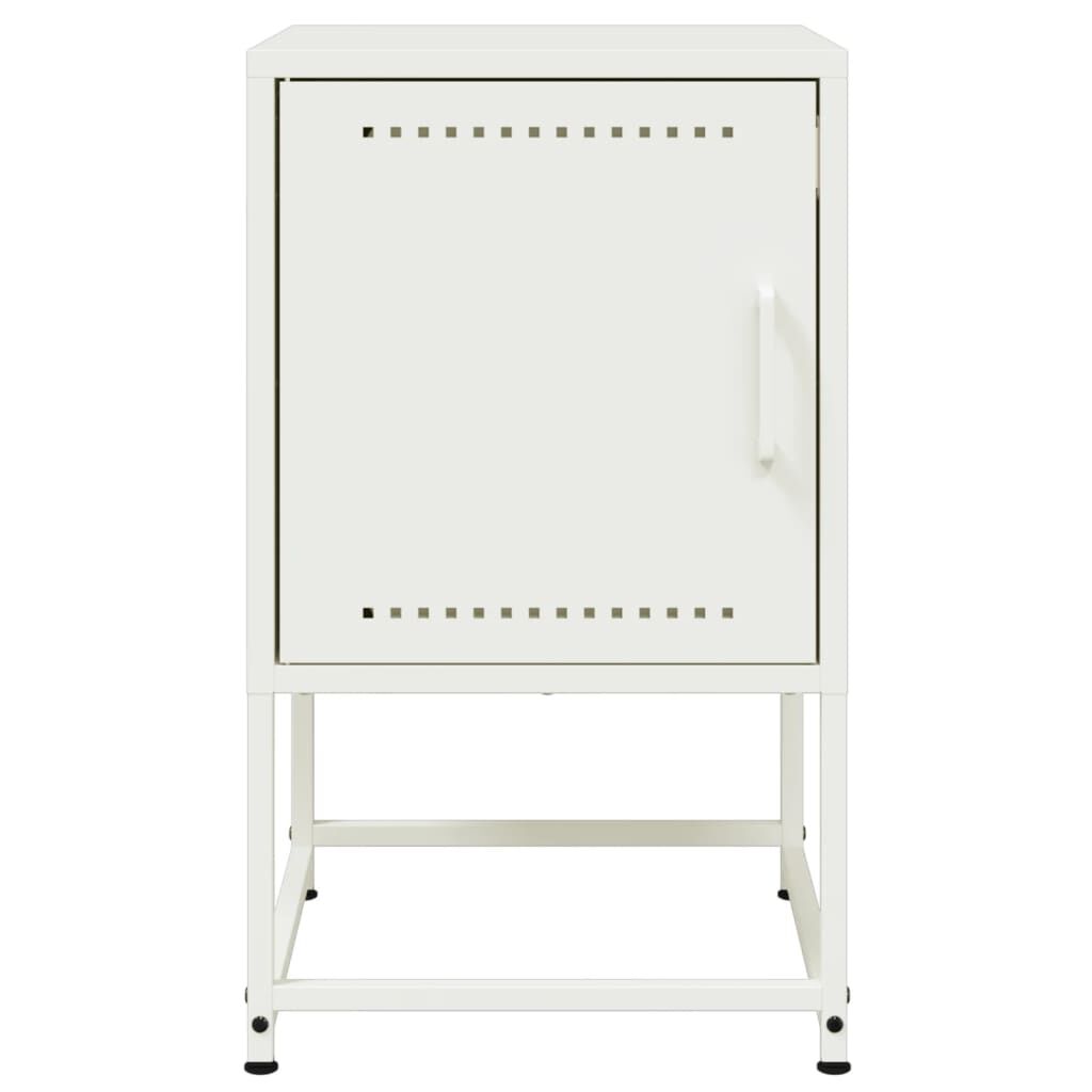 vidaXL Κομοδίνο Λευκό 36x39x60,5 εκ. από Χάλυβα