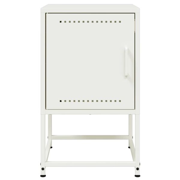 vidaXL Κομοδίνο Λευκό 36x39x60,5 εκ. από Χάλυβα