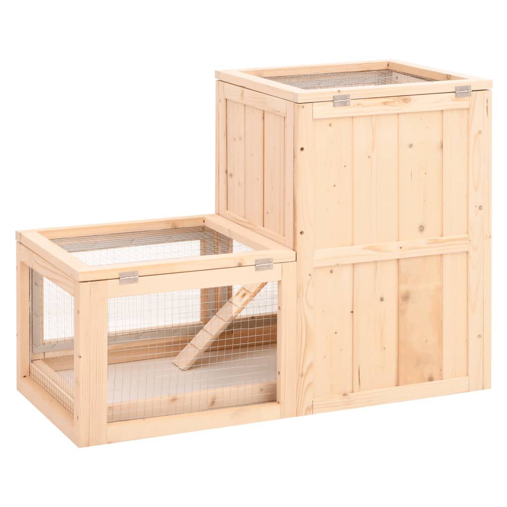 vidaXL Κλουβί Χάμστερ 81 x 40 x 60 εκ. από Μασίφ Ξύλο Ελάτης