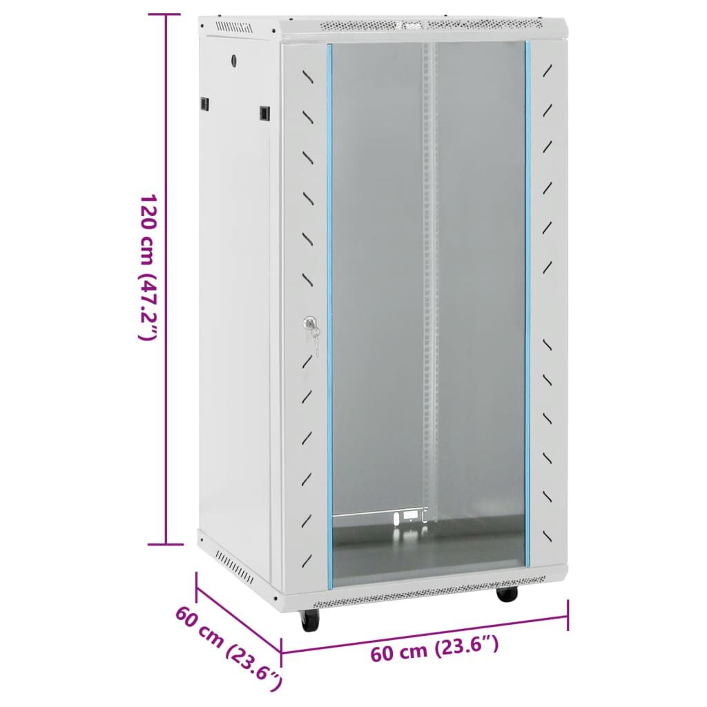 vidaXL Καμπίνα Δικτύου 22U 19" IP20 Μαύρη 60x60x120 εκ.