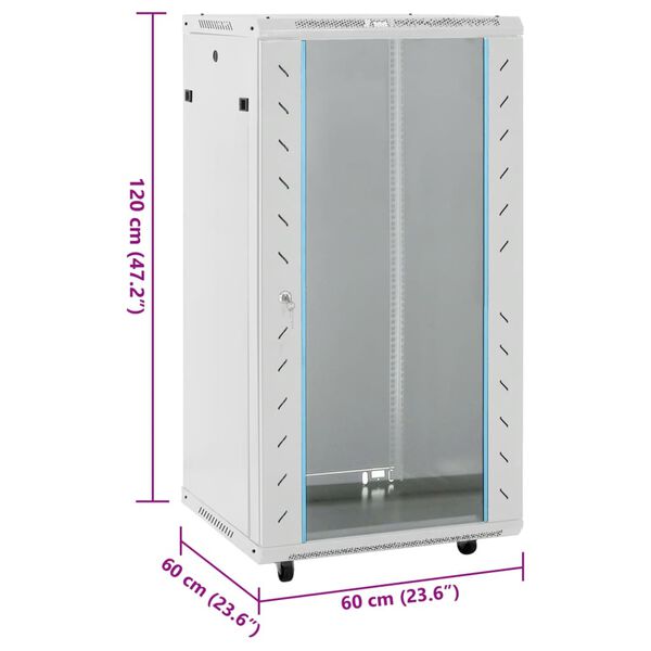 vidaXL Καμπίνα Δικτύου 22U 19" IP20 Μαύρη 60x60x120 εκ.