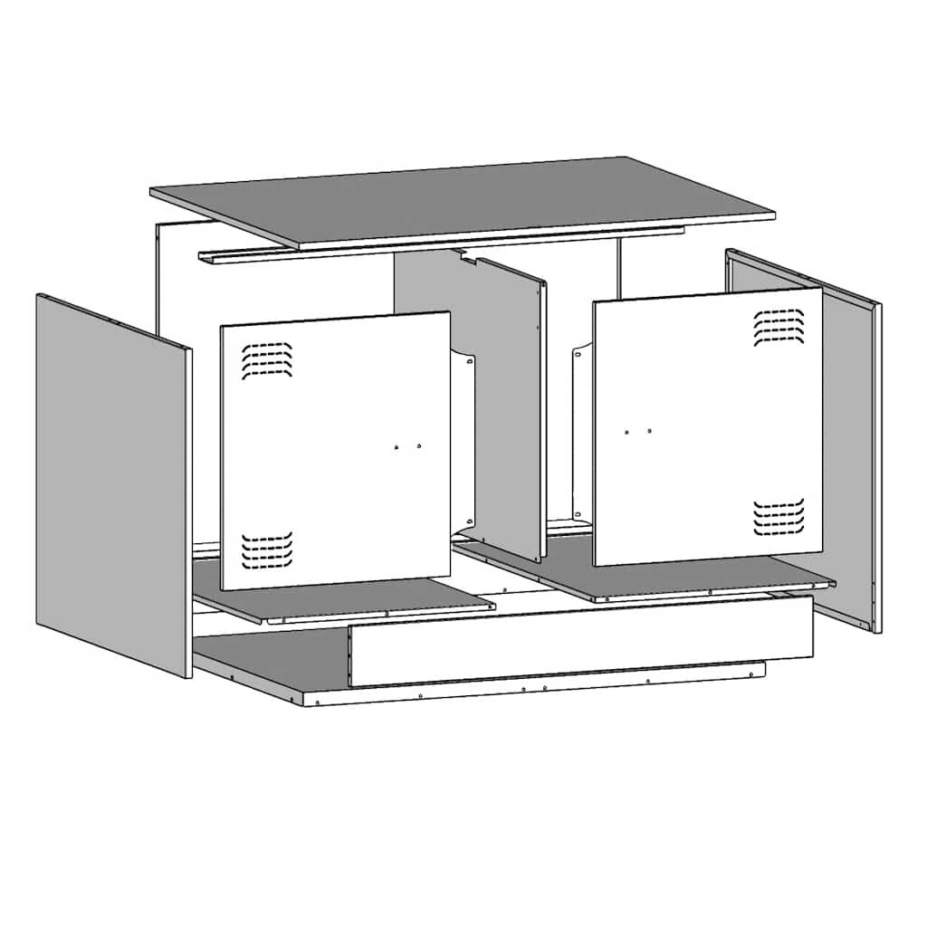 vidaXL Τραπέζι Κήπου Κίτρινο Μουσταρδί 67x50x44 εκ. Ατσάλινο
