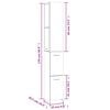 vidaXL Ντουλάπι Μπάνιου Λευκό 25x26,5x170 εκ. από Επεξεργασμένο Ξύλο