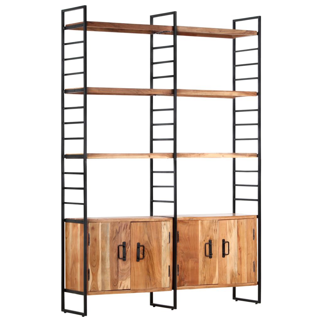 vidaXL Βιβλιοθήκη με 4 Επίπεδα 124 x 30 x 180 εκ. Μασίφ Ξύλο Ακακίας