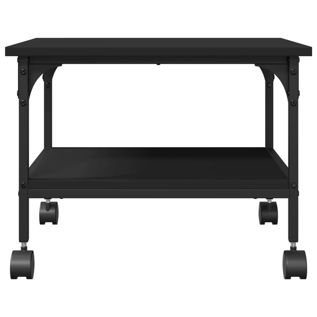 vidaXL Βάση Εκτυπωτή 2 Επιπέδων Μαύρη 50x40x38 εκ. Επεξεργασμένο Ξύλο