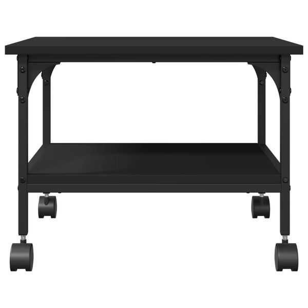 vidaXL Βάση Εκτυπωτή 2 Επιπέδων Μαύρη 50x40x38 εκ. Επεξεργασμένο Ξύλο