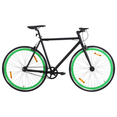 vidaXL Ποδήλατο Μονής Ταχύτητας Μαύρο και Πράσινο 700c 55 εκ.