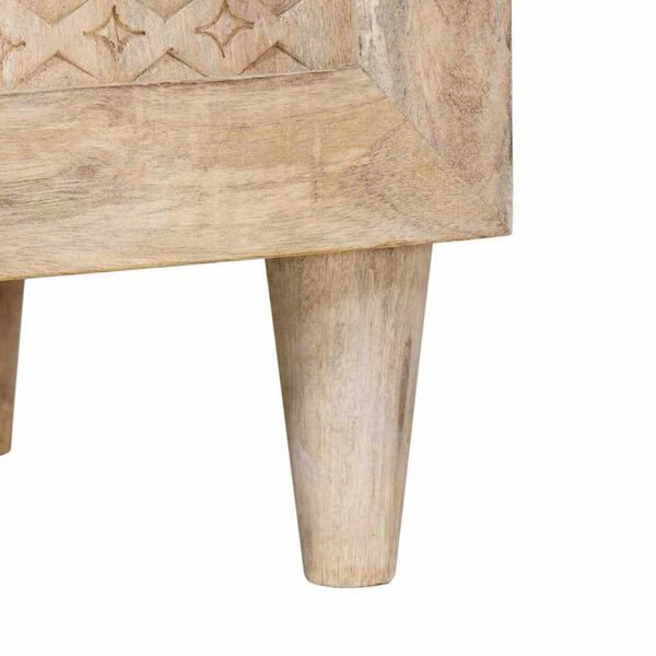 vidaXL Ντουλάπι TV με ράφι Λευκό 105 x 33 x 46 εκ Μασίφ ξύλο μάνγκο