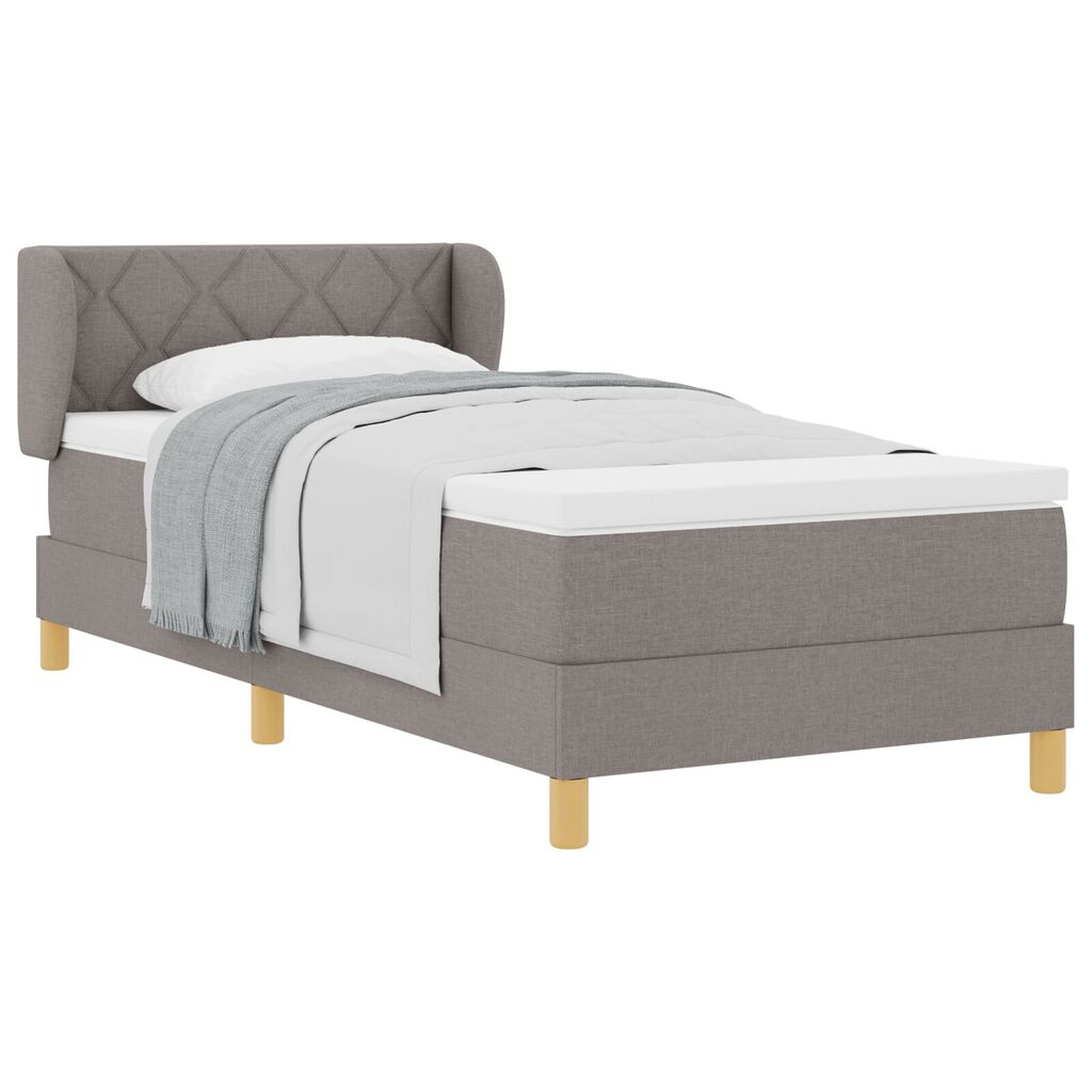 vidaXL Κρεβάτι Box Spring με Στρώμα σε Ταουπέ - 90x190 εκ Ύφασμα