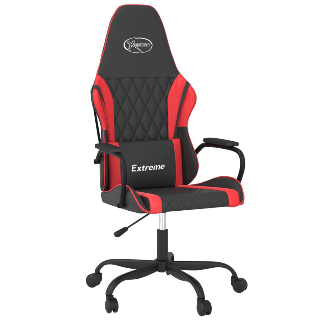 vidaXL Καρέκλα Gaming Μασάζ Μαύρο/Κόκκινο από Συνθετικό Δέρμα