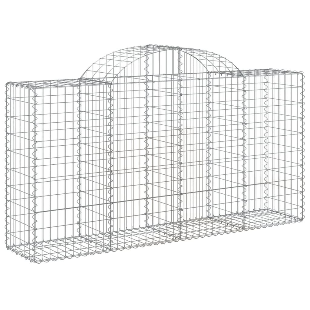 vidaXL Συρματοκιβώτια Τοξωτά 5 τεμ. 200x50x100/120 εκ. Γαλβαν. Ατσάλι