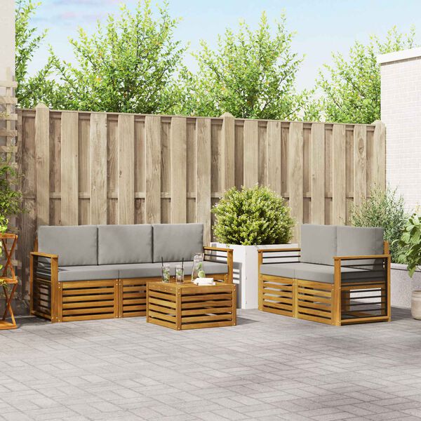 vidaXL &Sigma;&epsilon;&tau; &Kappa;&alpha;&nu;&alpha;&pi;έ 6 pcs &Phi;&upsilon;&sigma;&iota;&kappa;ό &kappa;&alpha;&iota; &Alpha;&nu;&omicron;&iota;&chi;&tau;ό &Gamma;&kappa;&rho;&iota; &Sigma;&tau;&epsilon;&rho;&epsilon;ό &Xi;ύ&lambda;&omicron; &Alpha;&kappa;&alpha;&kappa;ί&alpha;&sigmaf;