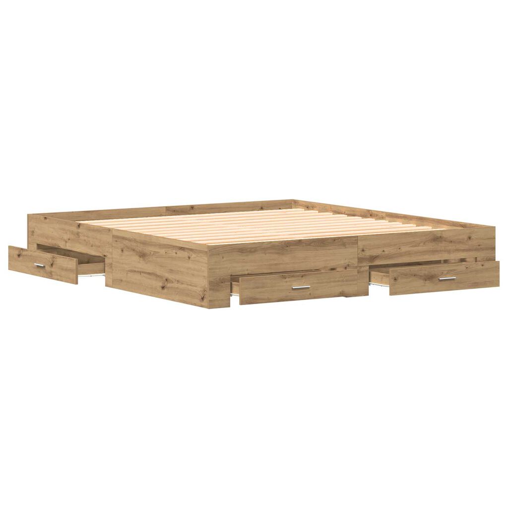 vidaXL Κρεβάτι με Συρτάρια με συρτάρι artisan δρυς 180 x 200 cm