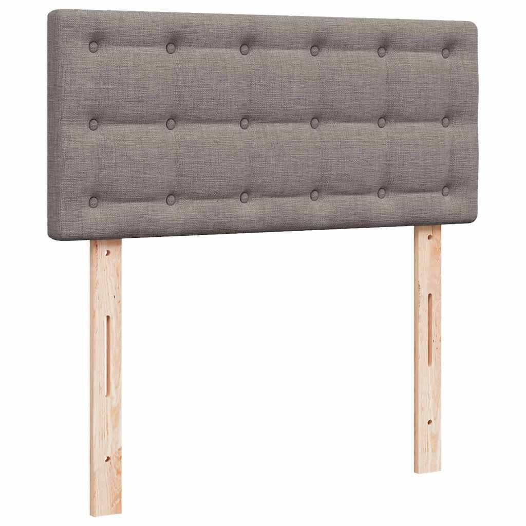vidaXL Οθωμανικό κρεβάτι με στρώμα & LEDs Taupe 100x200 cm Ύφασμα