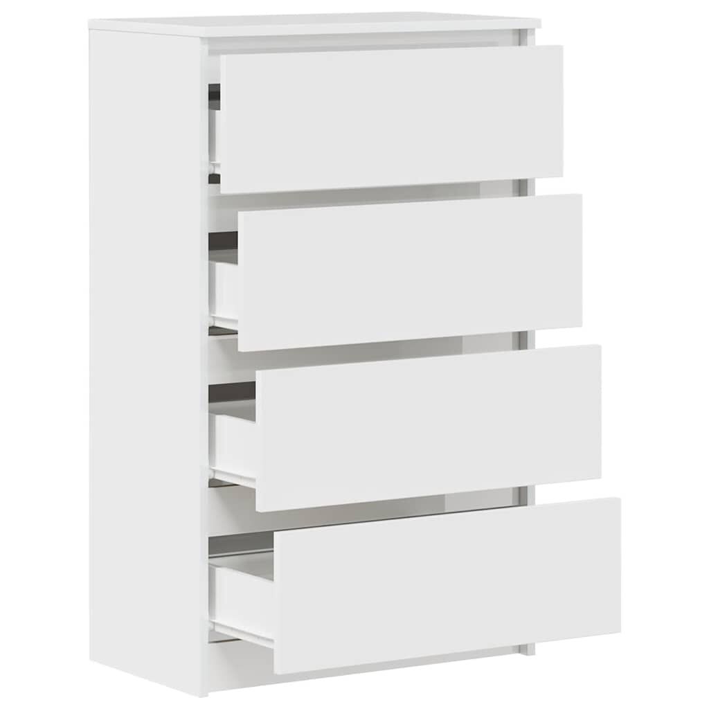 vidaXL Συρταριέρα Γυαλιστερό Λευκό 60x35x98,5 εκ. Επεξεργασμένο Ξύλο