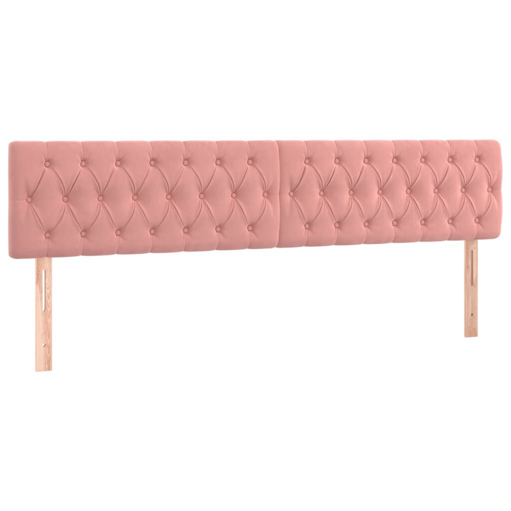 vidaXL Κρεβάτι Boxspring με Στρώμα Ροζ 200x200 εκ. Βελούδινο