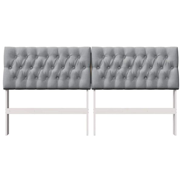 vidaXL Ταπετσαρισμένο κεφαλάρι Ανοιχτό γκρι 180 cm