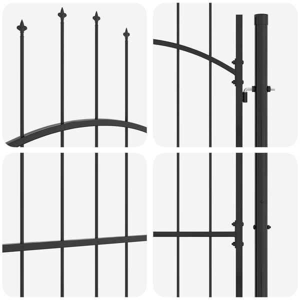 vidaXL Πύλη Κήπου με κλειδαριά Γκρι 150 x 100 cm 100 x 150 cm Ατσάλι