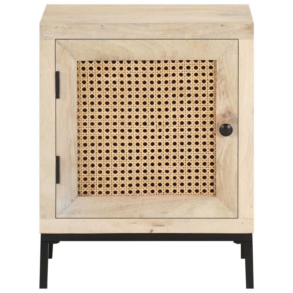 vidaXL Κομοδίνο 40 x 30 x 50 εκ. Μασίφ Ξύλο Μάνγκο/Φυσικό Ζαχαροκάλαμο