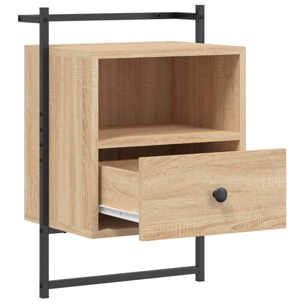 vidaXL Κομοδίνο Επιτοίχιο Sonoma Δρυς 40x30x61 εκ. από Επεξεργ. Ξύλο