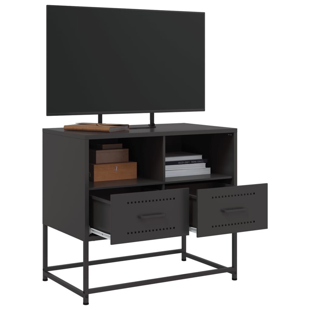 vidaXL Έπιπλο Τηλεόρασης Μαύρο 68,5x39x60,5 εκ. Ατσάλινο