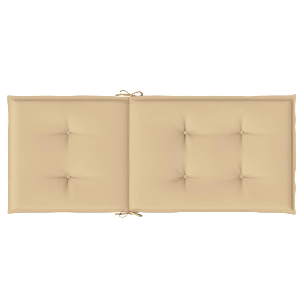 vidaXL Μαξιλάρια Καρέκλας με Πλάτη 2 τεμ. Μπεζ 120x50x7 εκ. Ύφασμα