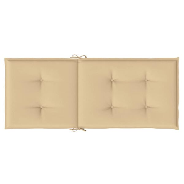 vidaXL Μαξιλάρια Καρέκλας με Πλάτη 2 τεμ. Μπεζ 120x50x7 εκ. Ύφασμα