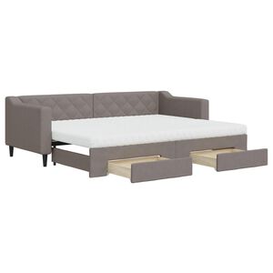 vidaXL Καναπές Κρεβάτι Συρόμενος Taupe 80x200 εκ. Υφασμάτινος Συρτάρια