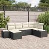 vidaXL Σετ Καναπέ Κήπου 6 pcs Μαύρο και κρεμ 264 x 154 x 85 εκ.