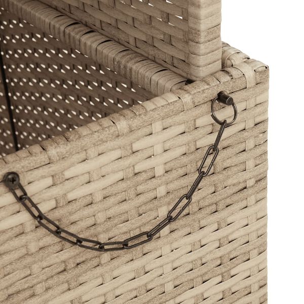vidaXL Τραπέζι Κήπου Μπεζ 110x110x71 εκ. Συνθετικό Ρατάν/Ξύλο Ακακίας