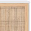 vidaXL Μπουφές Λευκός 105 x 30 x 60 εκ. Μασίφ Πεύκο & Φυσικό Ρατάν