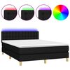 vidaXL &Kappa;&rho;&epsilon;&beta;ά&tau;&iota; Boxspring &mu;&epsilon; &Sigma;&tau;&rho;ώ&mu;&alpha; & LED &Mu;&alpha;ύ&rho;&omicron; 140x190 &epsilon;&kappa;. &Upsilon;&phi;&alpha;&sigma;&mu;ά&tau;&iota;&nu;&omicron;