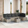 vidaXL Σετ Καναπέ Κήπου με μαξιλάρι 8 pcs Ανοιχτό γκρι Πολυ ράταν