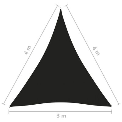 vidaXL Πανί Σκίασης Τρίγωνο Μαύρο 3 x 4 x 4 μ. από Ύφασμα Oxford