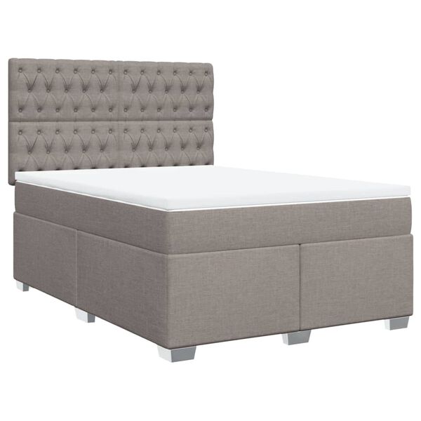 vidaXL &Kappa;&rho;&epsilon;&beta;ά&tau;&iota; Boxspring &mu;&epsilon; &Sigma;&tau;&rho;ώ&mu;&alpha; Taupe 140x200 &epsilon;&kappa;. &Upsilon;&phi;&alpha;&sigma;&mu;ά&tau;&iota;&nu;&omicron;