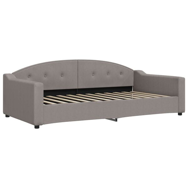 vidaXL Καναπές Κρεβάτι Συρόμενος Taupe 100x200εκ. Υφασμάτινος Συρτάρια