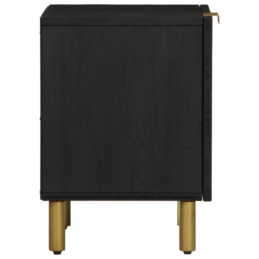 vidaXL Κομοδίνο Μαύρο 40 x 33 x 46 εκ. από Μασίφ Ξύλο Μάνγκο