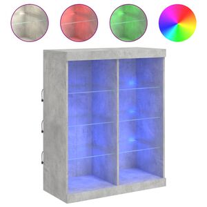 vidaXL Μπουφές με Φώτα LED Γκρι Σκυροδέματος 81 x 37 x 100 εκ.