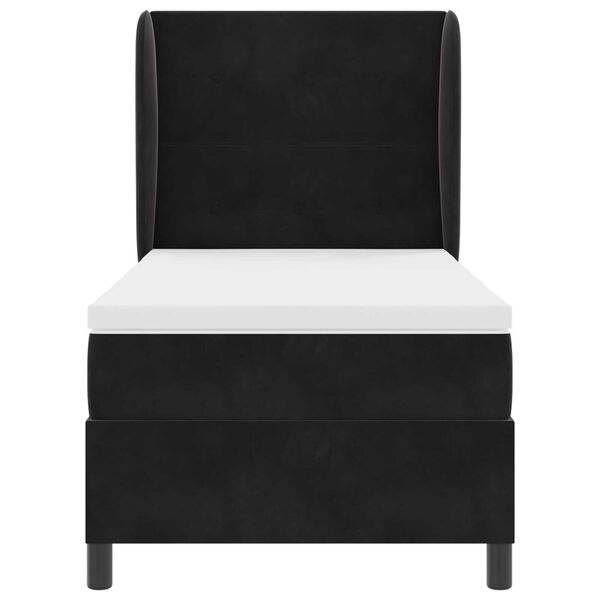 vidaXL Κρεβάτι με ελατήρια με στρώμα Μαύρο 80 x 200 cm Βελούδο