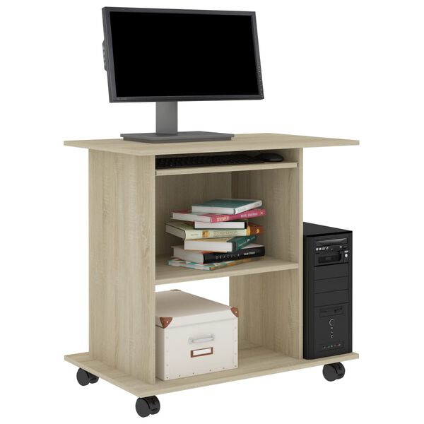 vidaXL Γραφείο Υπολογιστή Sonoma Δρυς 80 x 50 x 75 εκ. από Επεξ. Ξύλο