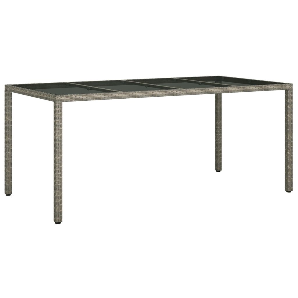 vidaXL Τραπέζι Φαγητού Κήπου Γκρι 190x90x75 εκ Πολυ Ρατάν