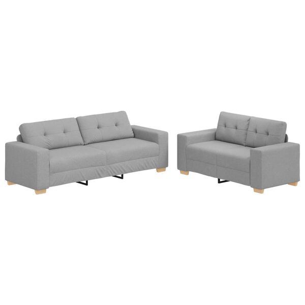 vidaXL Σετ Καναπέ με μαξιλάρι 2 pcs Γκρι 221 x 78 x 80 εκ Ύφασμα