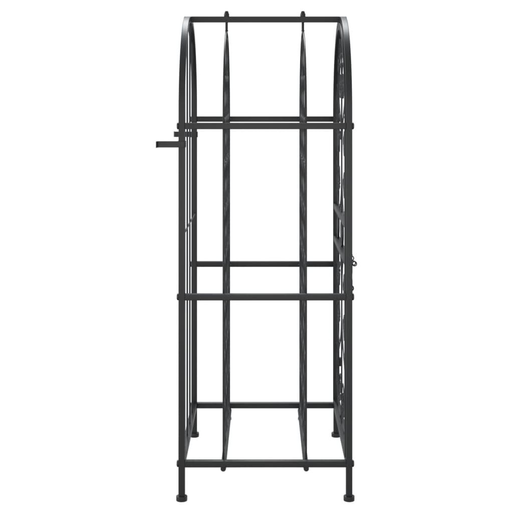 vidaXL Ραφιέρα Κρασιών 33 Μπουκ. Μαύρη 45x36x100 εκ. Σφυρήλατο Σίδερο