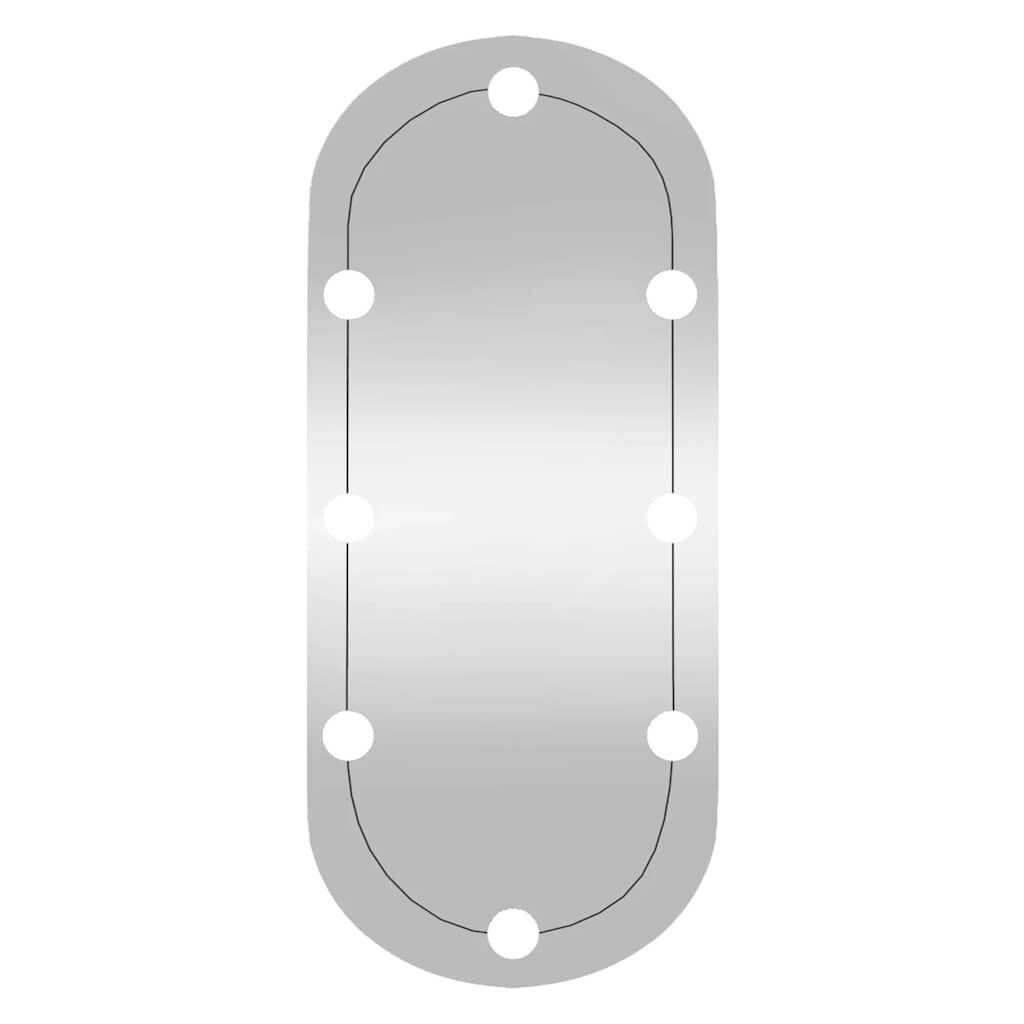 vidaXL Καθρέφτης Τοίχου Οβάλ με Φώτα LED 30x80 εκ. από Γυαλί