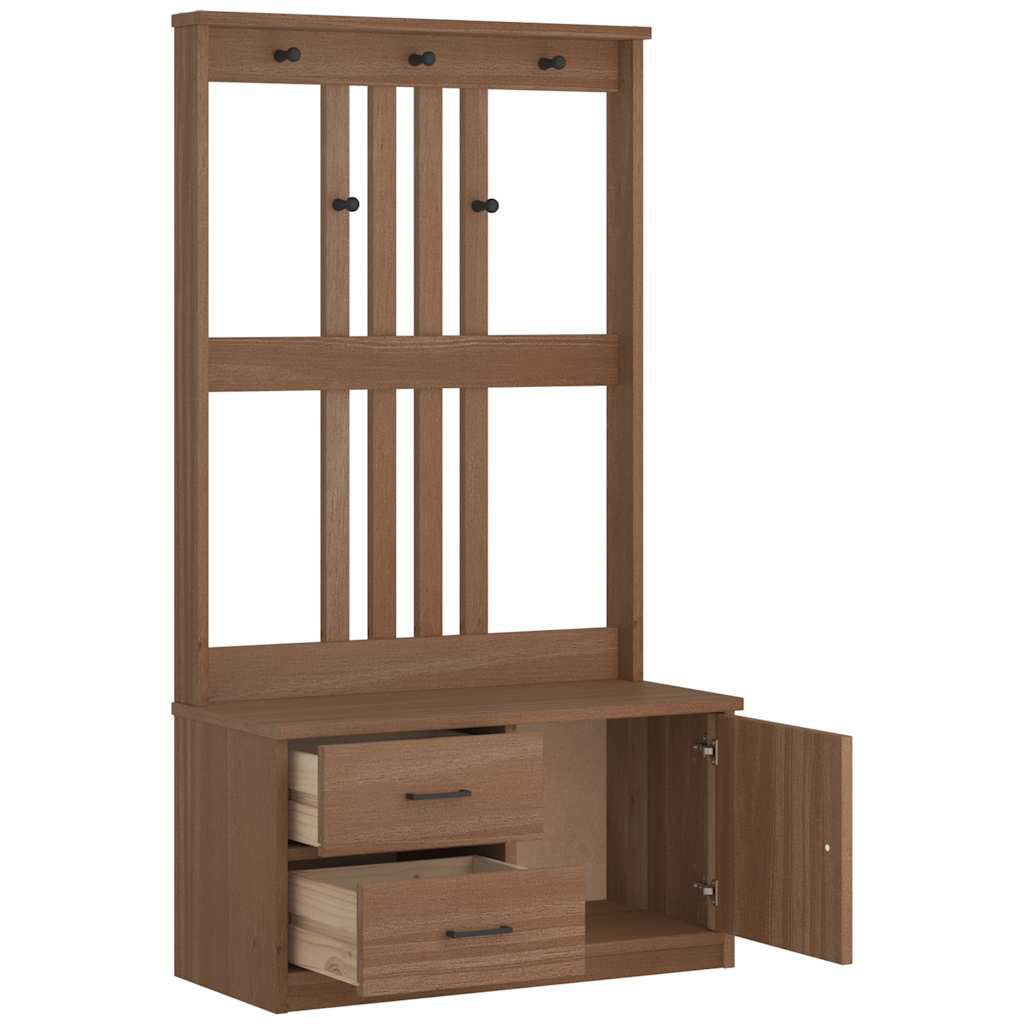 vidaXL Δέντρο χωλ "SANDENS" 87x40x159,5 εκ. Πεύκο μασίφ ξύλο