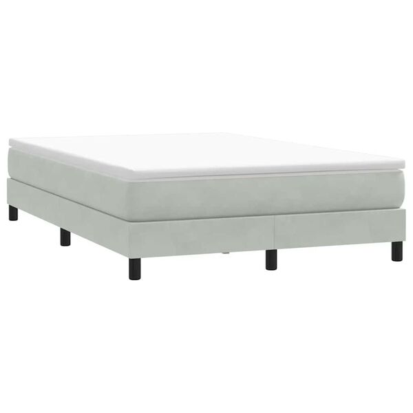 vidaXL Box Spring Κρεβάτι χωρίς στρώμα Ανοιχτό γκρι Βελούδινο