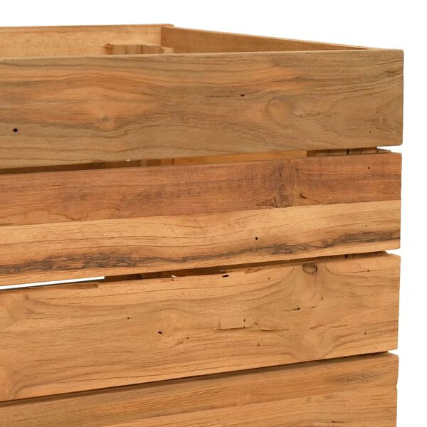 vidaXL Ζαρντινιέρα Υπερυψωμένη 50x40x55 εκ. Ανακυκλ. Ξύλο Teak/Ατσάλι