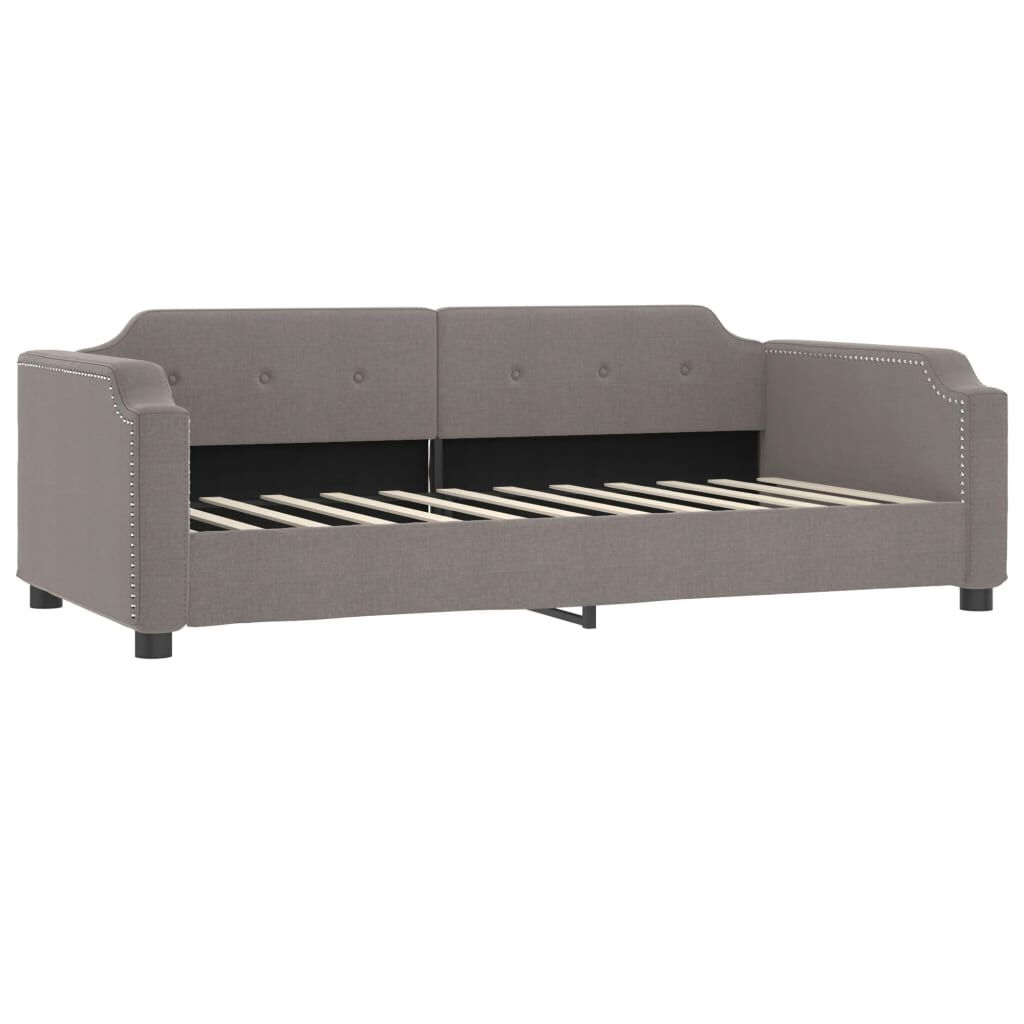 vidaXL Καναπές Κρεβάτι Συρόμενος Taupe 100x200εκ. Υφασμάτινος Συρτάρια